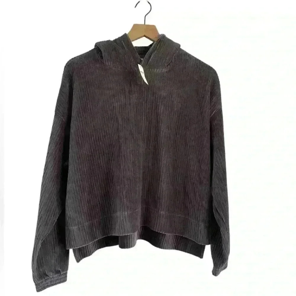 AERIE Groove-On Velour Hoodie Sweater - Picture 3 of 11